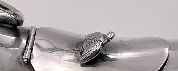 Dutch Silver Cow Creamer with Bee Motif from 20th Century
