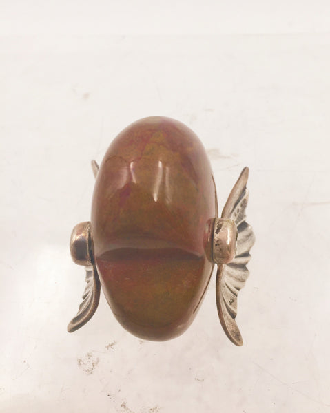Sterling Silver and Amber Paperweight Sculpture by De Vecchi