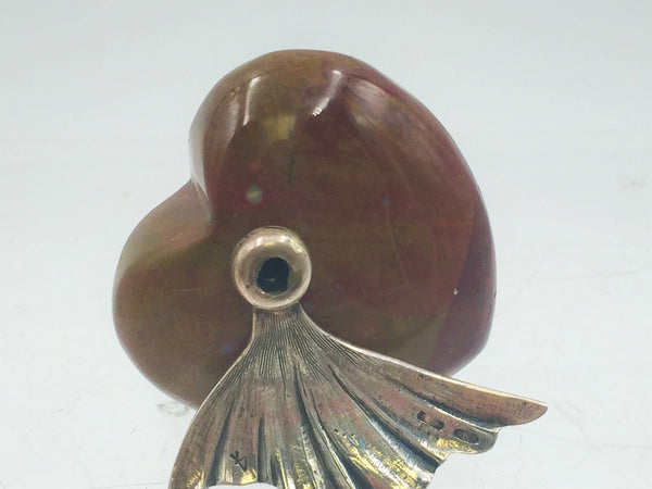 Sterling Silver and Amber Paperweight Sculpture by De Vecchi
