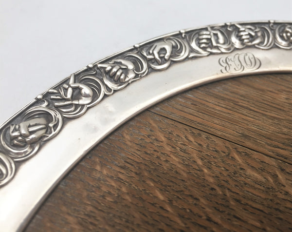 Gorham 1917 Smoking Wood and Sterling Silver Tray