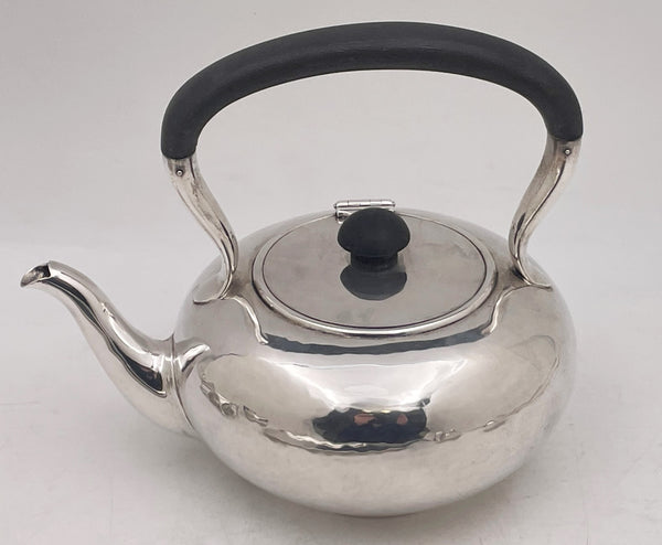 McAuliffe & Handley Sterling Silver 4-Piece Tea Service in Arts & Crafts Style with Tray