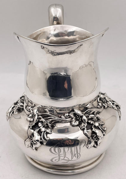 Woodside Sterling Silver Water Pitcher/ Ewer in Art Nouveau Style from Early 20th Century