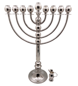 Monumental Sterling Silver Menorah in Mid-Century Modern Style