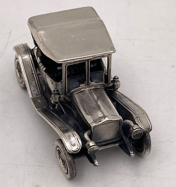 Italian Silver Set of Rare and High Quality 11 Miniature Cars/ Automobiles