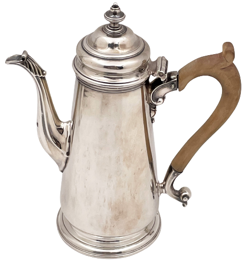 English Georgian Sterling Silver Coffee Pot from Late 18th/ Early 19th Century