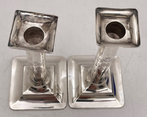 Pair of Tiffany & Co. Sterling Silver Candlesticks from 1903