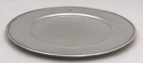 Tiffany & Co. Set of 3 Sterling Silver Chargers/ Dinner Plates from 1912 in Art Deco Style