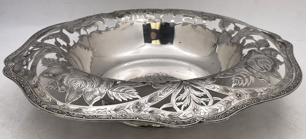 Ludwig, Redlich & Co. Sterling Silver 1890s Centerpiece Bowl in Art Nouveau Style