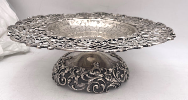 Roger Williams Pair of Sterling Silver Compotes Tazze Footed Bowls in Art Nouveau Style