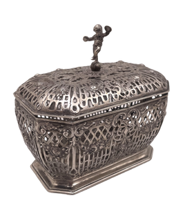 German Continental Silver Casket with Putti