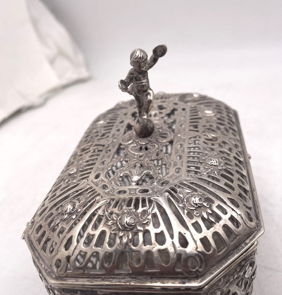 German Continental Silver Casket with Putti