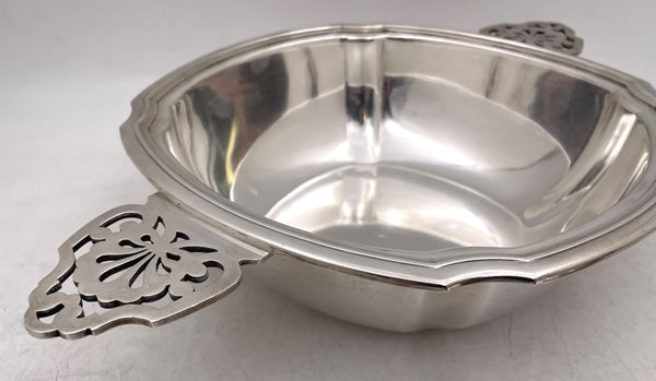 Christofle French Sterling Silver Two-Handled Covered Dish Bowl / Tureen in Art Deco Style