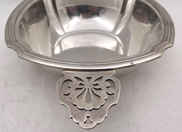 Christofle French Sterling Silver Two-Handled Covered Dish Bowl / Tureen in Art Deco Style