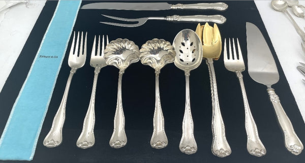 30% OFF Tiffany & Co. Sterling Silver 180-Piece Provence Flatware Set with Great Servers