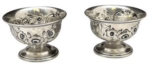 Gorham Coin Silver Pair of Open Salt Cellars from 1850s