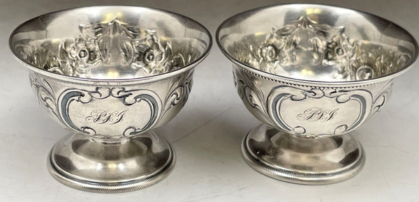 Gorham Coin Silver Pair of Open Salt Cellars from 1850s