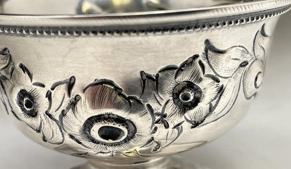 Gorham Coin Silver Pair of Open Salt Cellars from 1850s