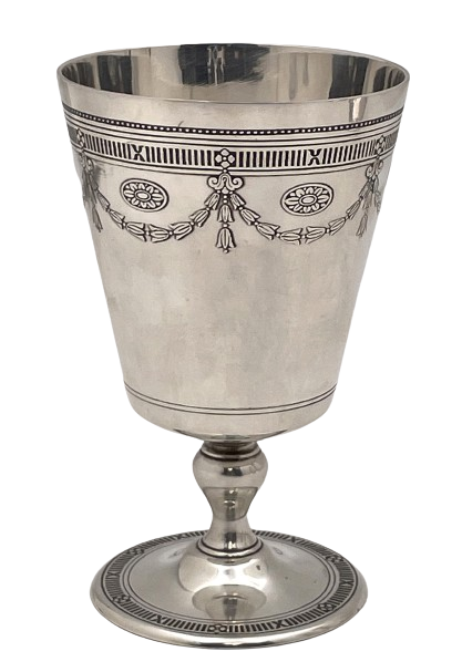 Tiffany & Co. Sterling Silver 1923 Kiddush Cup/ Goblet in Art Deco Style