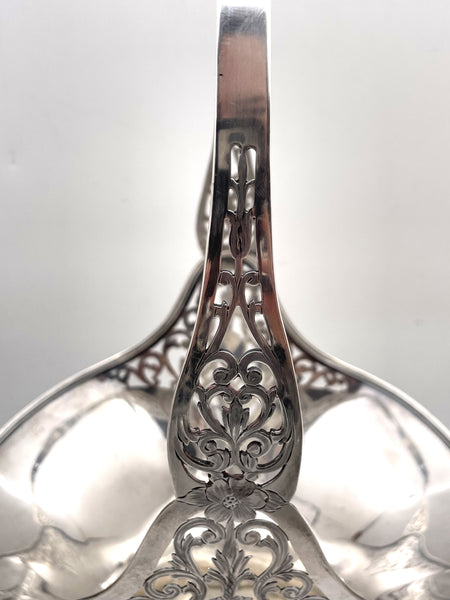 Gorham Sterling Silver 1915 Basket Bowl in Art Nouveau Style with Pierced Motifs