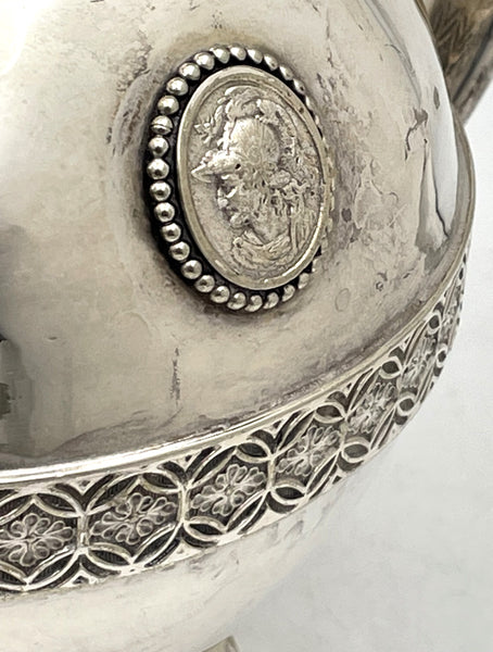 E. V. Haughwout & Co. White House Silver Helmet Medallion 5-Piece 19th Century Tea & Coffee Set