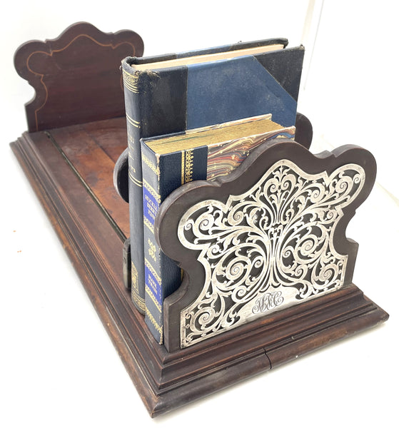 Black, Starr & Frost Rare Sterling Silver & Wood Book Holder Shelf