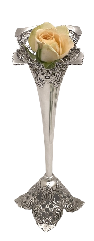 Mauser Sterling Silver Bud Vase in Art Nouveau Style from Late 19th/ Early 20th Century