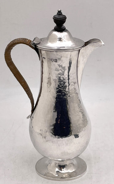 Crichton English Sterling Silver Hammered 1896 Coffee Pot in Arts & Crafts Style