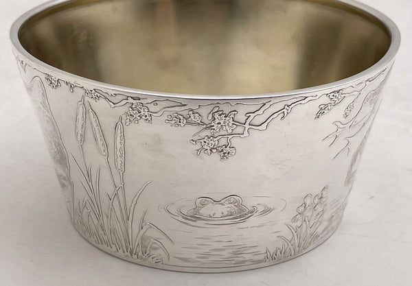 F. Smith Sterling Silver Child Bowl & Underplate with Embossed Animal Motifs