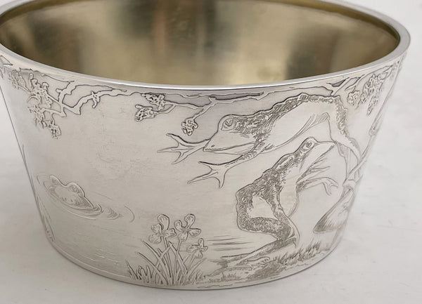 F. Smith Sterling Silver Child Bowl & Underplate with Embossed Animal Motifs