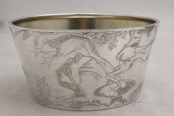 F. Smith Sterling Silver Child Bowl & Underplate with Embossed Animal Motifs