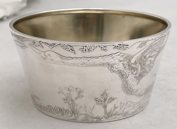 F. Smith Sterling Silver Child Bowl & Underplate with Embossed Animal Motifs