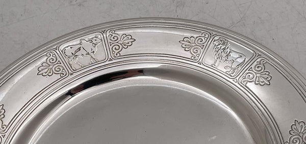 Tiffany & Co. Sterling Silver 1927 Child's Plate / Dish with Animal Motifs