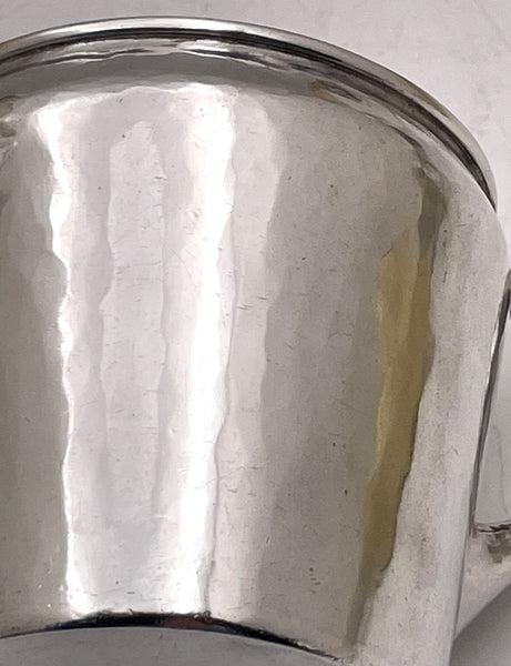 Anna Eicher Woman Sterling Silver Hammered Mug in Arts & Crafts Style