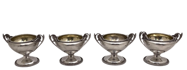 Bailey & Co. Set of 4 Coin Silver Open Salts from Mid-19th Century