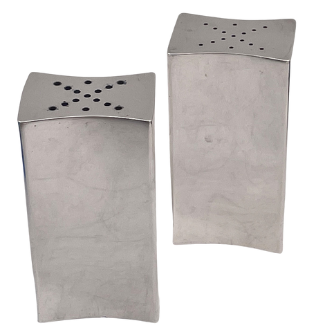 Pair of Allan Adler Sterling Silver Large Salt & Pepper Shakers in Mid-Century Modern Style