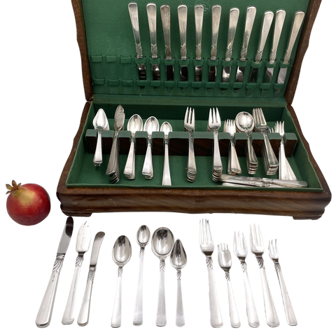 J. Andersen Danish 156-Piece Sterling Silver Flatware Set Mid-Century Modern