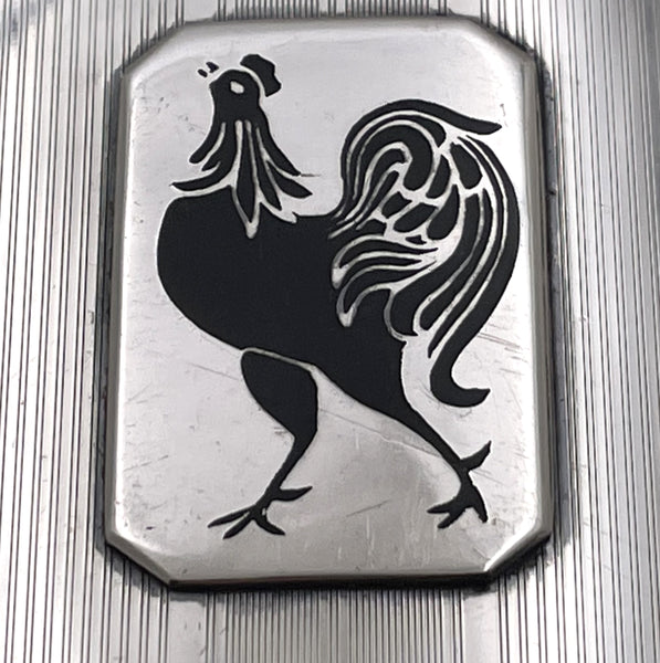 Alvin Sterling Silver & Enamel Flask in Art Deco Style from Early 20th Century