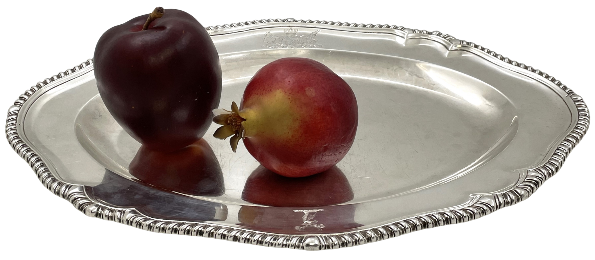 William Holmes Sterling Silver 1785 Georgian Platter / Tray with Crest & Provenance of JP Morgan Family