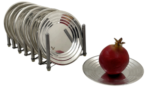 Towle Set of 12 Sterling Silver Dessert Plates in Mid-Century Modern Style