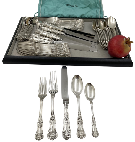 Tiffany & Co. Sterling Silver 60-Piece Flatware Set in English King Pattern
