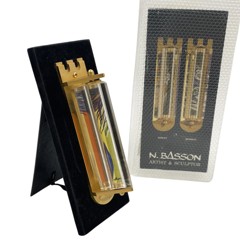 Noam Basson Artistic Glass Limited Edition Mezuzah on Felt