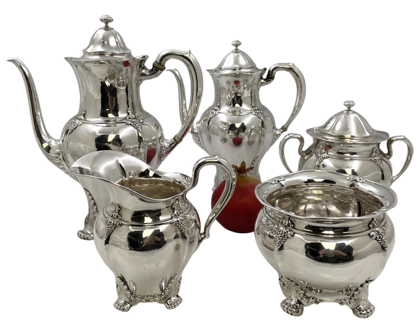 Tiffany & Co. 1896 Sterling Silver 5-Piece Tea & Coffee Set in Holly Pattern?