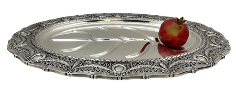 Shreve & Co. Sterling Silver Footed Well & Tree Meat Platter Tray in Louis XVI Pattern