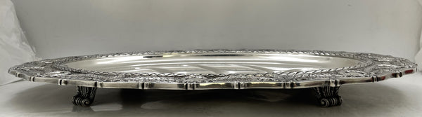 Shreve & Co. Sterling Silver Footed Well & Tree Meat Platter Tray in Louis XVI Pattern