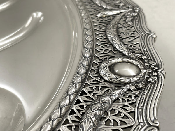Shreve & Co. Sterling Silver Footed Well & Tree Meat Platter Tray in Louis XVI Pattern