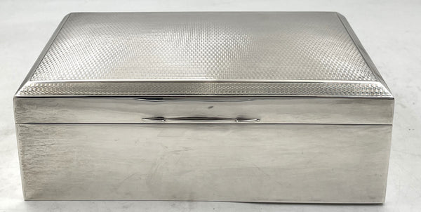 Cohen & Solomon English Sterling Silver 1918 Cigar Box/ Humidor in Art Deco Style