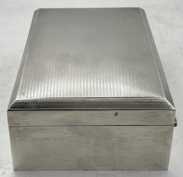 Cohen & Solomon English Sterling Silver 1918 Cigar Box/ Humidor in Art Deco Style