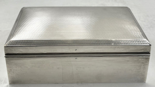 Cohen & Solomon English Sterling Silver 1918 Cigar Box/ Humidor in Art Deco Style
