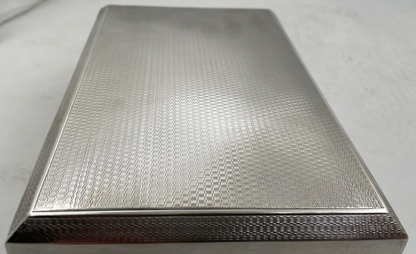 Cohen & Solomon English Sterling Silver 1918 Cigar Box/ Humidor in Art Deco Style