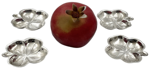 Cartier Set of 4 Sterling Silver Clover-Shaped Nut Dishes with Original Pouches